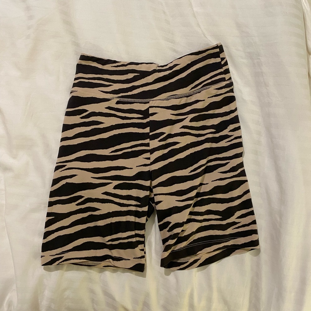 Zebra Print Biker Shorts